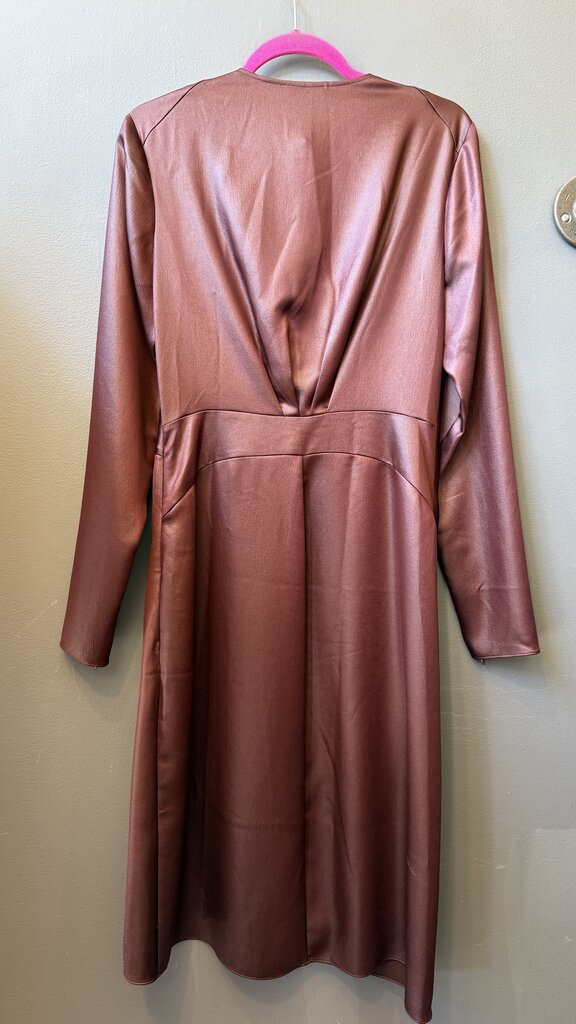 Satin Knot Front Midi Dress