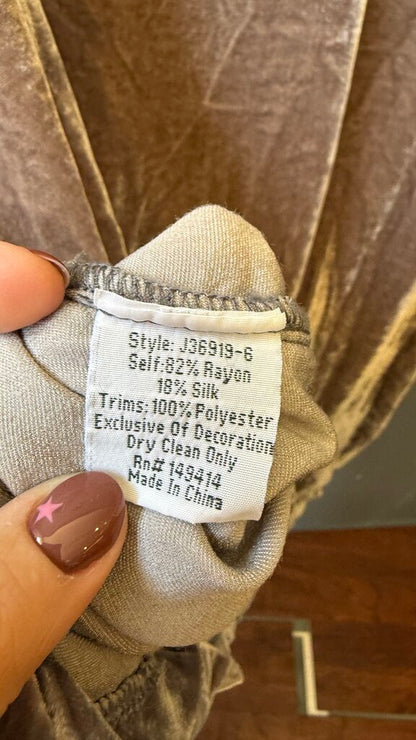 Embroidered Velvet Dress