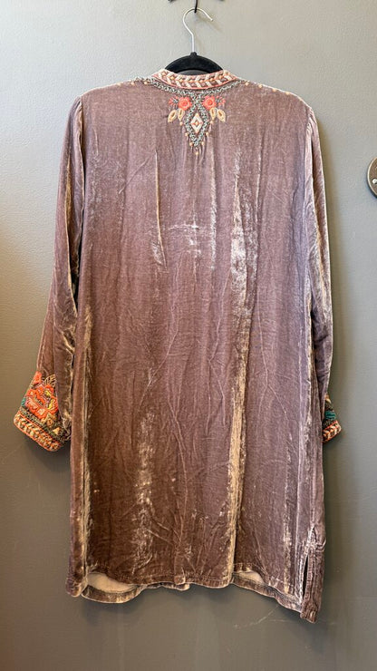 Embroidered Velvet Dress