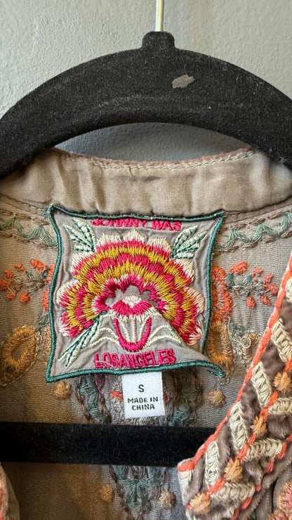 Embroidered Velvet Dress