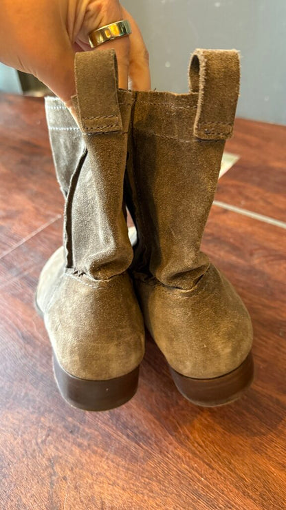 Suede Flat Ankle Booties