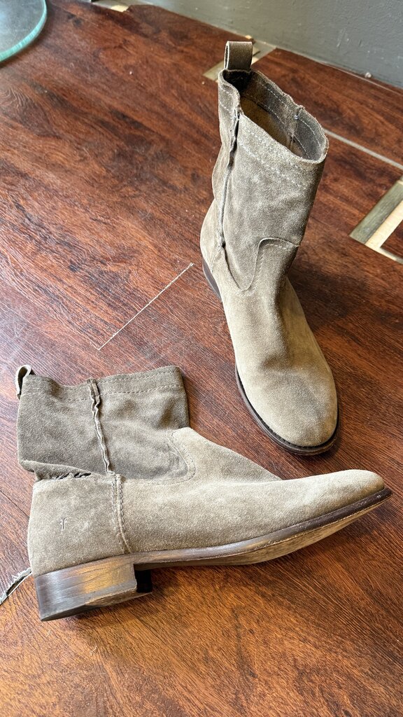Suede Flat Ankle Booties