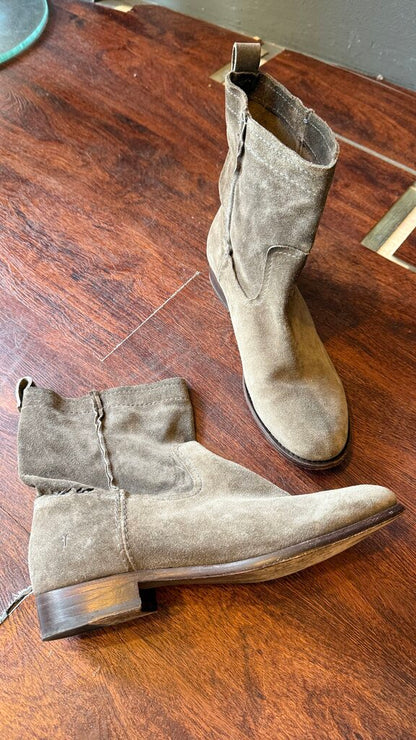 Suede Flat Ankle Booties