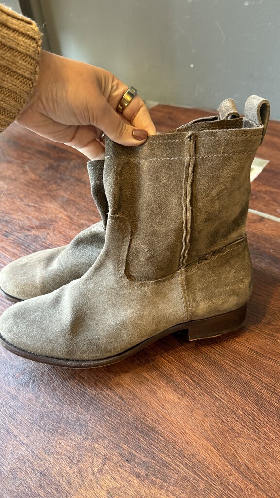 Suede Flat Ankle Booties