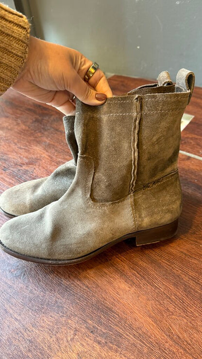 Suede Flat Ankle Booties