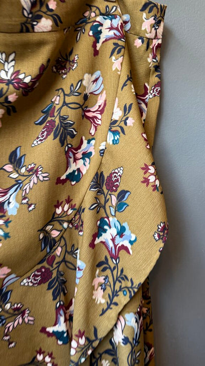 Floral Ruffle Midi Skirt