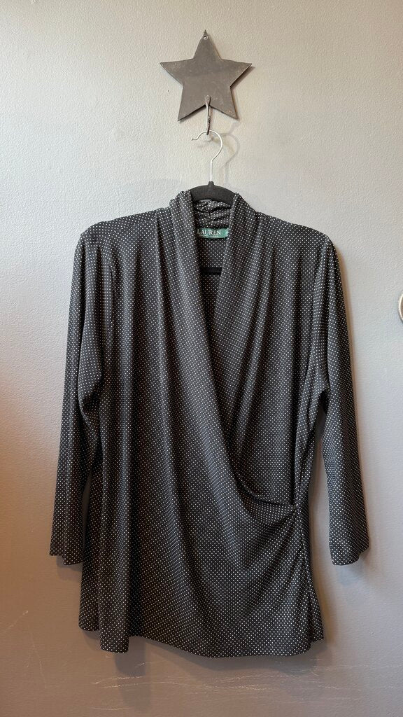 Jersey Polka Dot Surplice Top