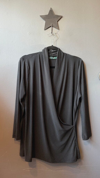 Jersey Polka Dot Surplice Top