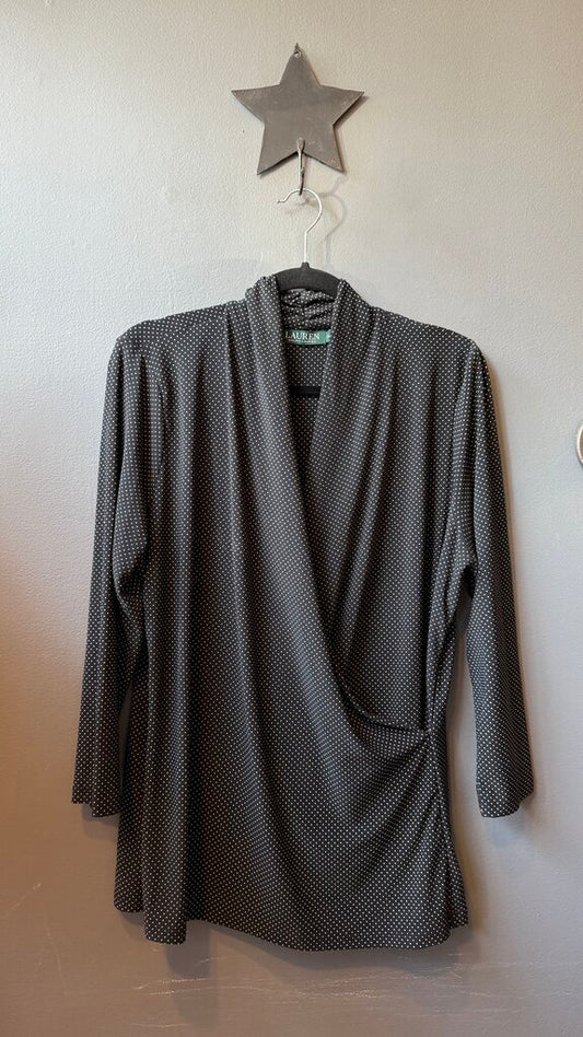 Jersey Polka Dot Surplice Top