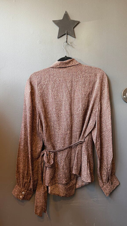 Printed Wrap Blouse