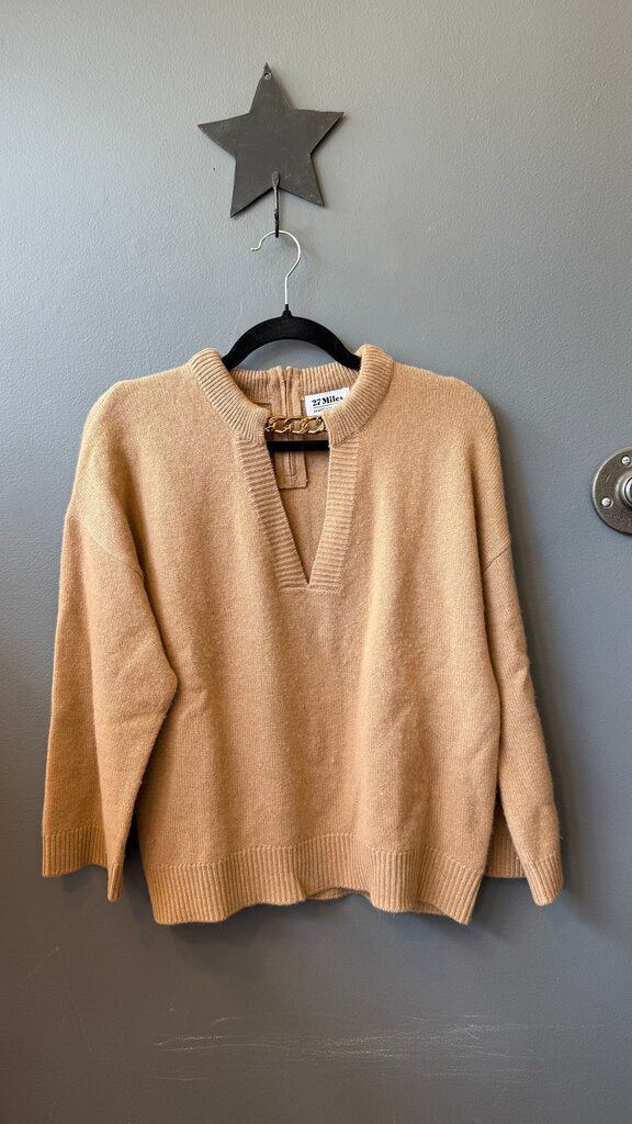 Gold Chain Neck Cashmere Sweater