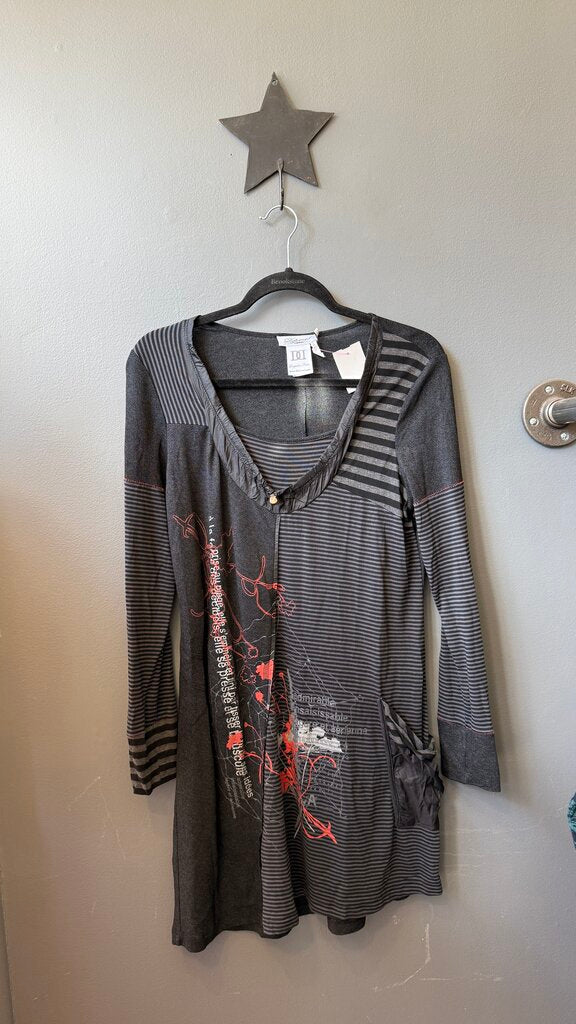 Stripe Mixed Print Dress