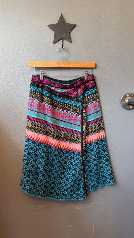 Knit Faux Wrap Skirt