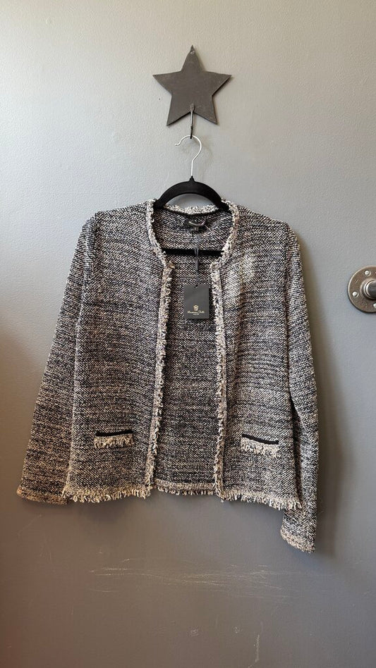 Metallic Tweed Unstructured Jacket