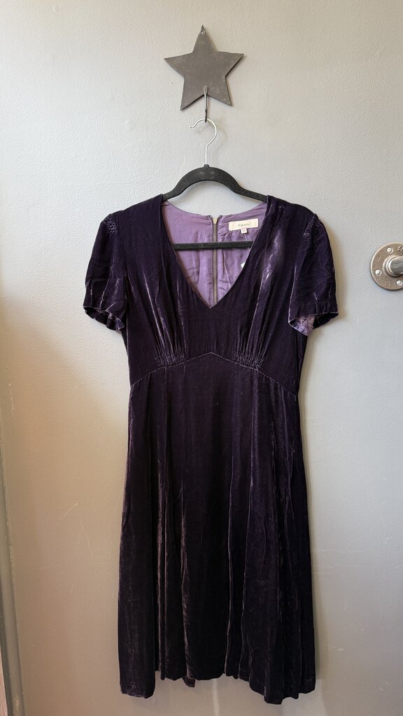 Purple Velvet Midi Dress