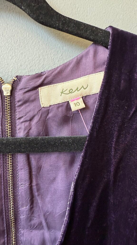 Purple Velvet Midi Dress