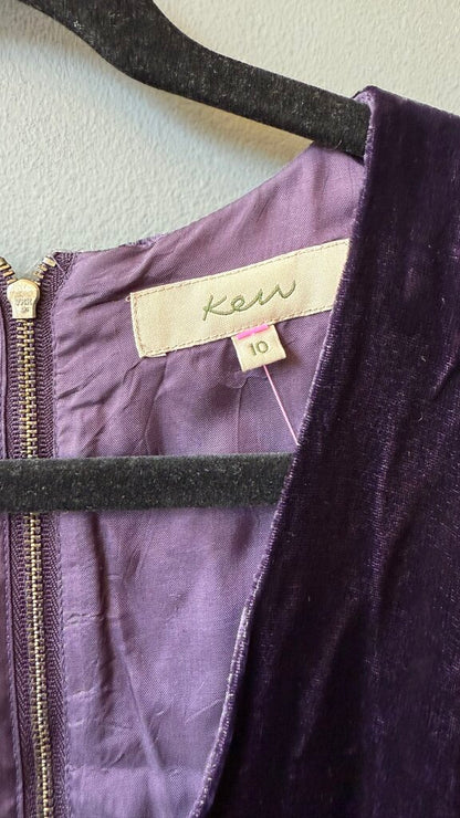 Purple Velvet Midi Dress