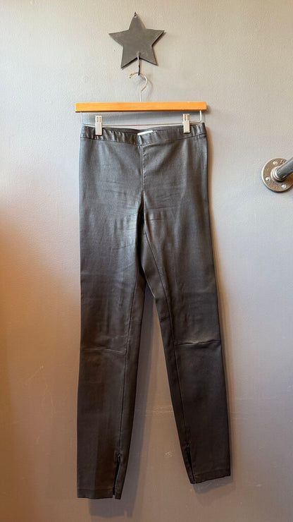 Lamb Leather Pull On Leggings