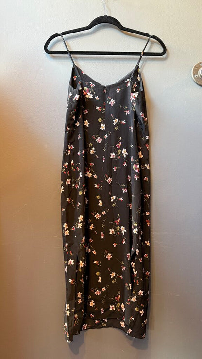 Silk Floral Slip Midi Dress