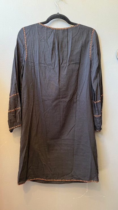 Embroidered Tassel Shift Dress