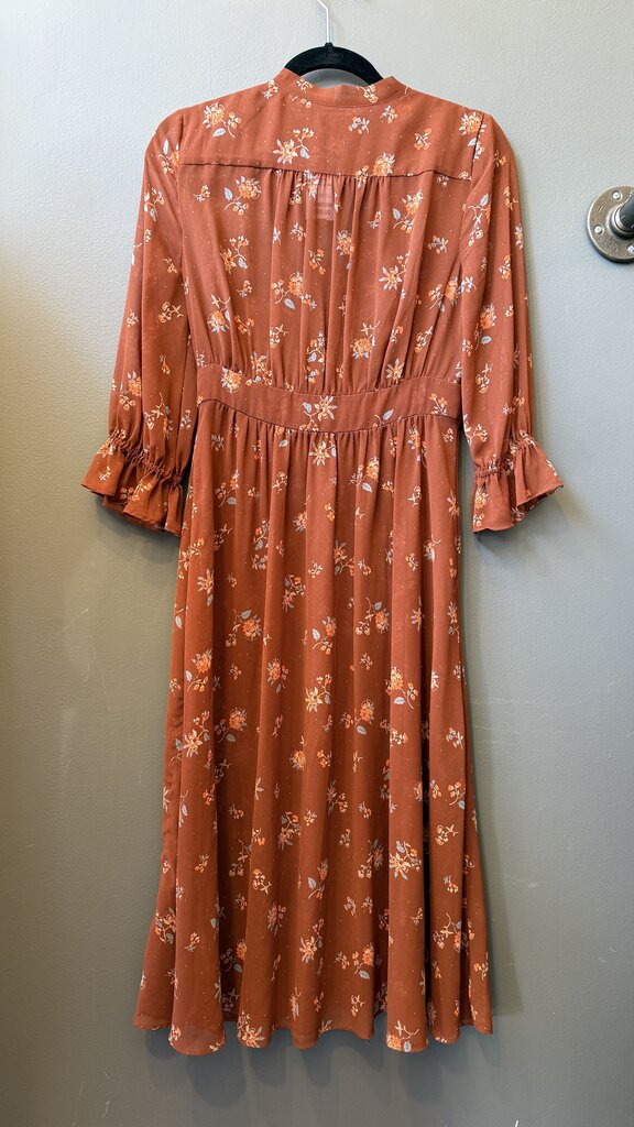 Sheer Floral Midi Dress