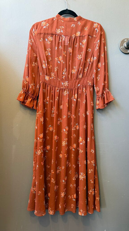 Sheer Floral Midi Dress