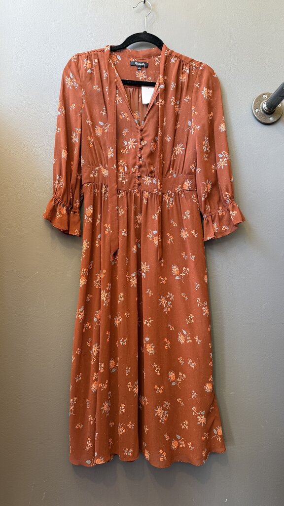 Sheer Floral Midi Dress