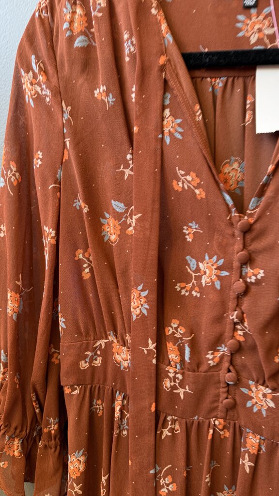 Sheer Floral Midi Dress