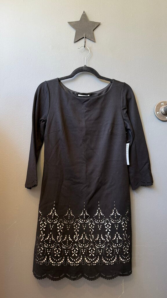 Lazer Cut Hem Longsleeve Dress