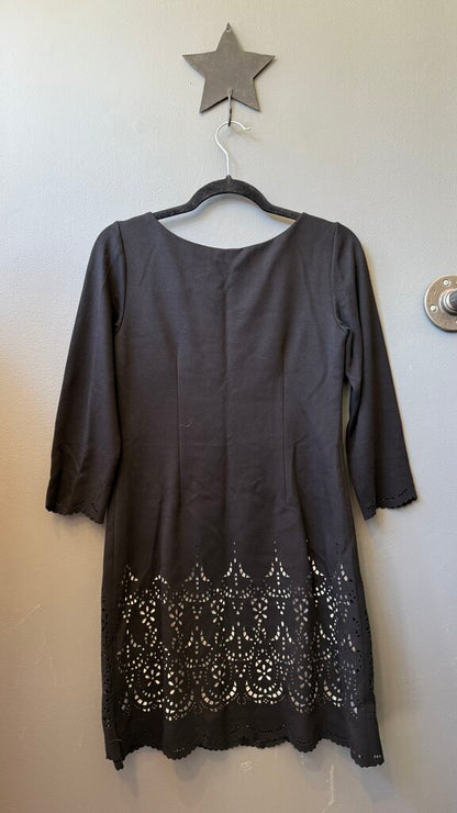 Lazer Cut Hem Longsleeve Dress