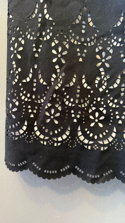 Lazer Cut Hem Longsleeve Dress