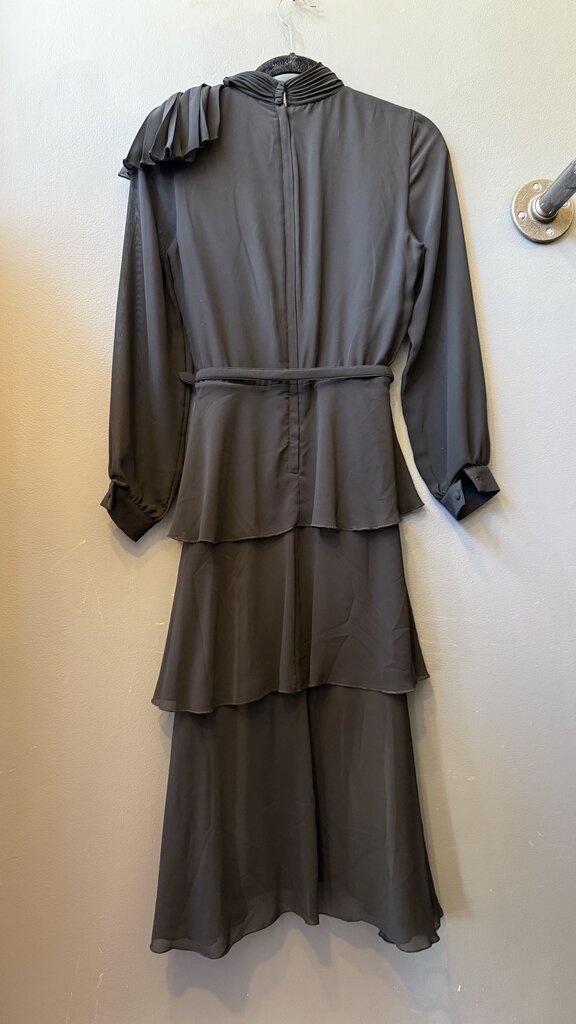 Tiered High Neck Midi Dress