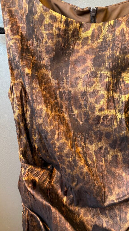 Ruched Leopard Sheath Dress