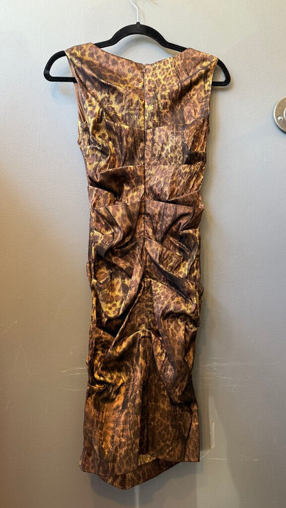 Ruched Leopard Sheath Dress