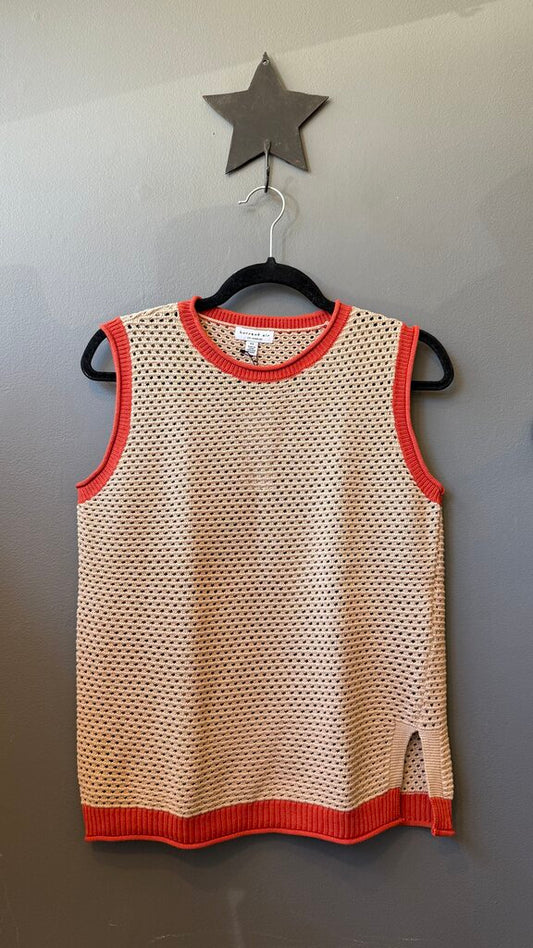 Open Knit Muscle Sweater Tank