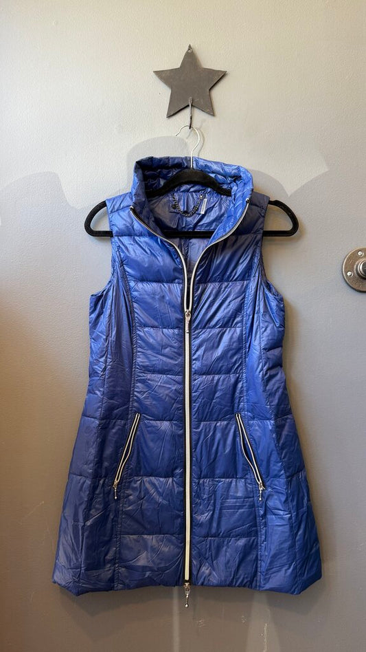Long Navy Puffer Vest
