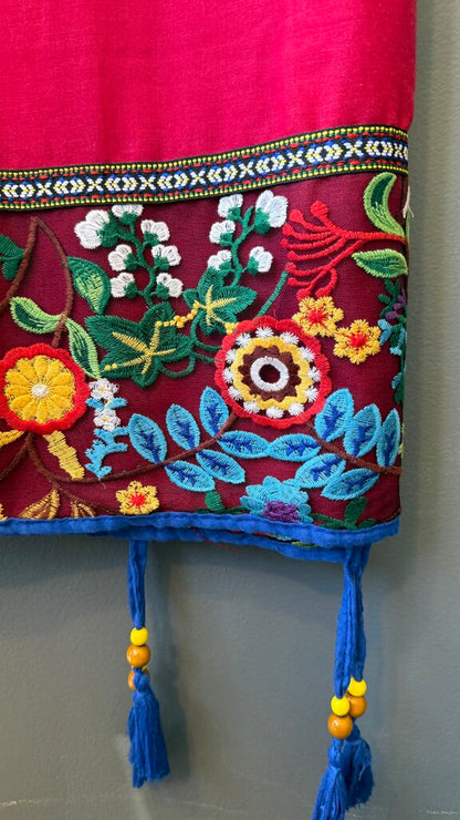 Embroidered Trim Scarf