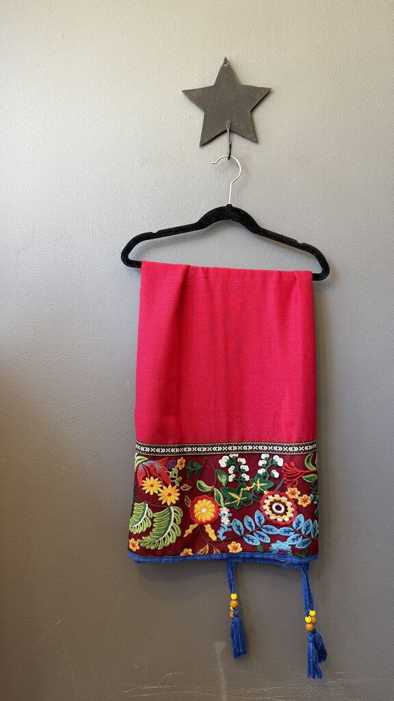 Embroidered Trim Scarf
