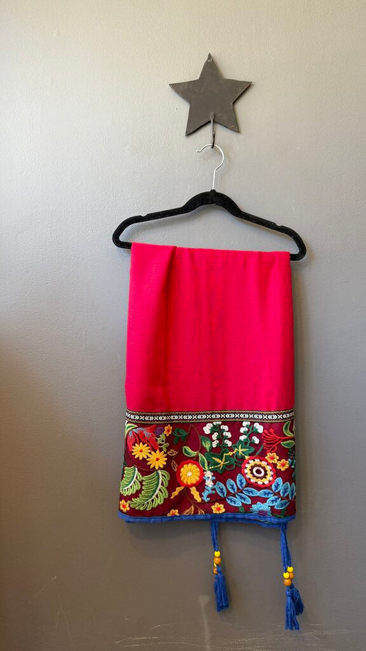 Embroidered Trim Scarf