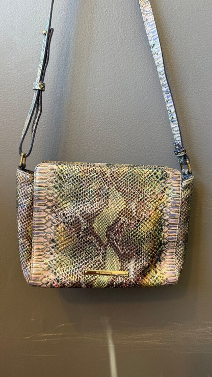 Shimmer Croc Embossed Crossbody Bag