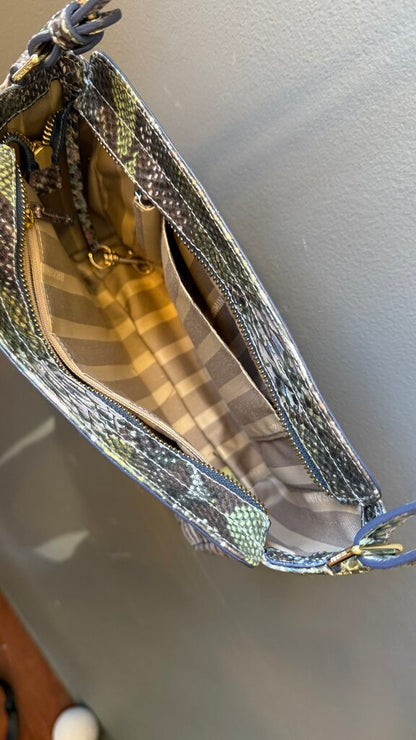 Shimmer Croc Embossed Crossbody Bag