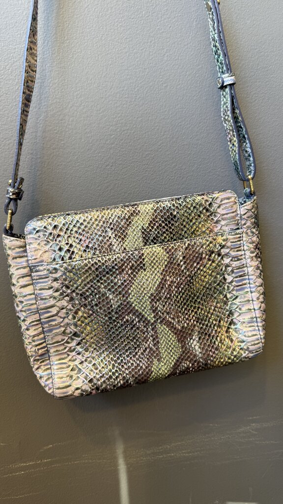 Shimmer Croc Embossed Crossbody Bag