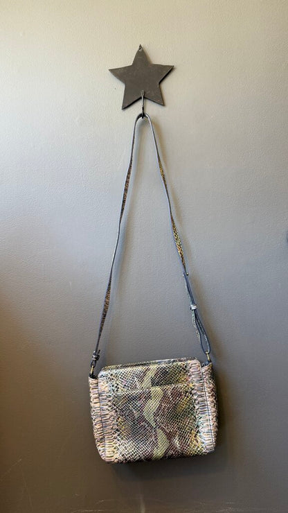 Shimmer Croc Embossed Crossbody Bag