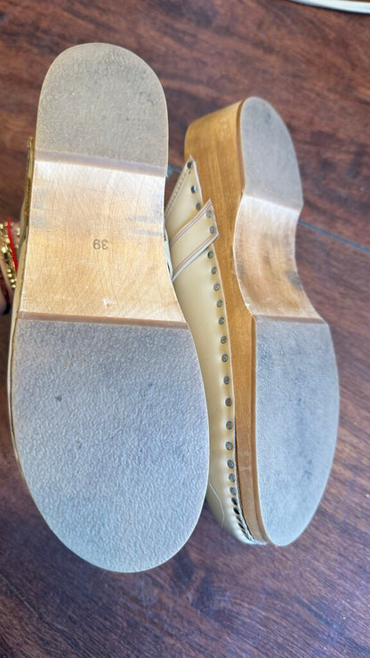 Leather Wooden Clogs