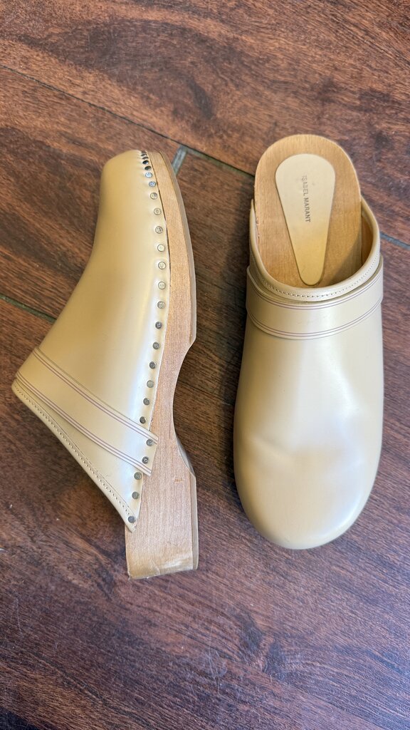 Leather Wooden Clogs