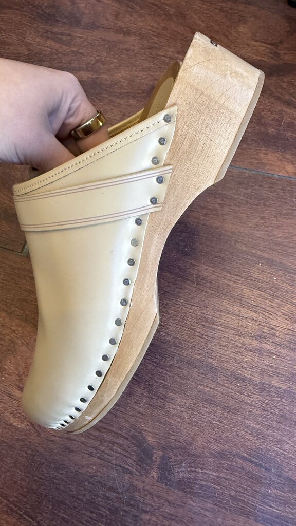 Leather Wooden Clogs