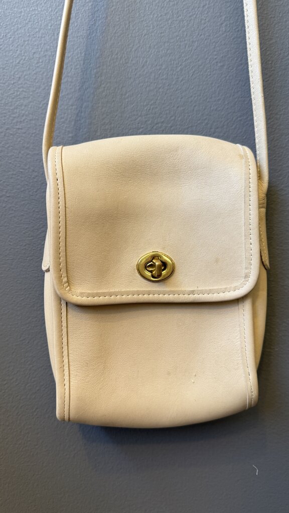 Vintage Leather Scooter Crossbody Bag