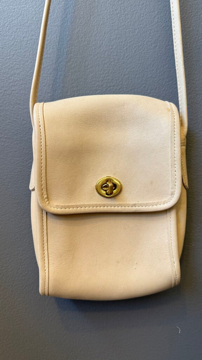 Vintage Leather Scooter Crossbody Bag