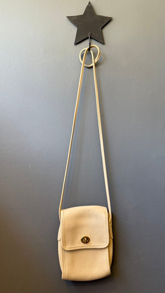 Vintage Leather Scooter Crossbody Bag
