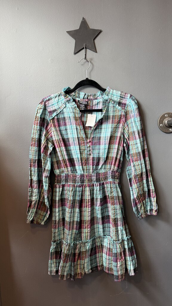 Smocked Waist Plaid Dress